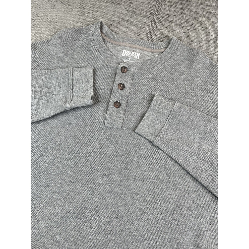 Duluth Trading Henley Shirt Mens L Longtail T Thermal Relaxed Fit Waffle Knit